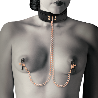 Collana con pinza per capezzoli fantasia con fodera in neoprene di Coquette Chic Desire, immagine 3
