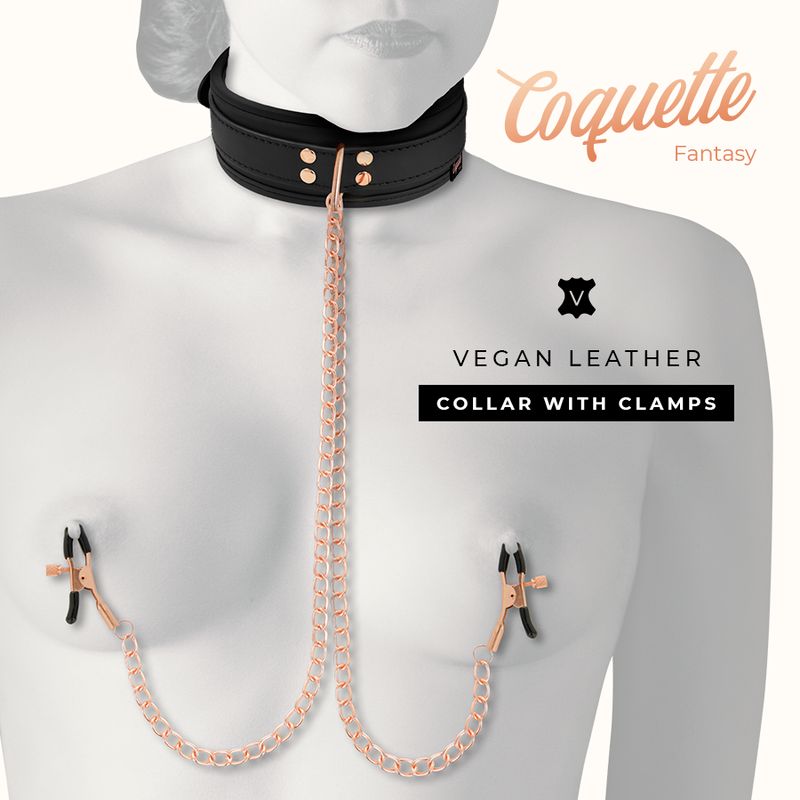 Collana con pinza per capezzoli fantasia con fodera in neoprene di Coquette Chic Desire, immagine 2