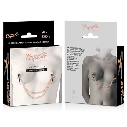 Clips per capezzoli in metallo fantasia con catena di Coquette Chic Desire, immagine 6
