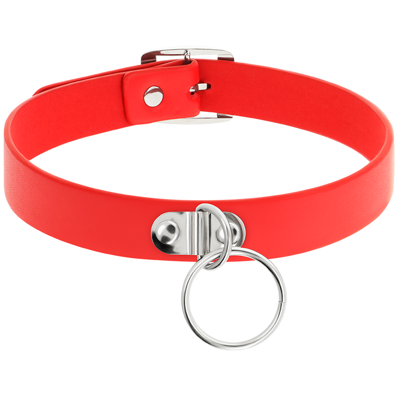 Collana in pelle vegana rossa accessorio fetish donna di Coquette Chic Desire, immagine 3