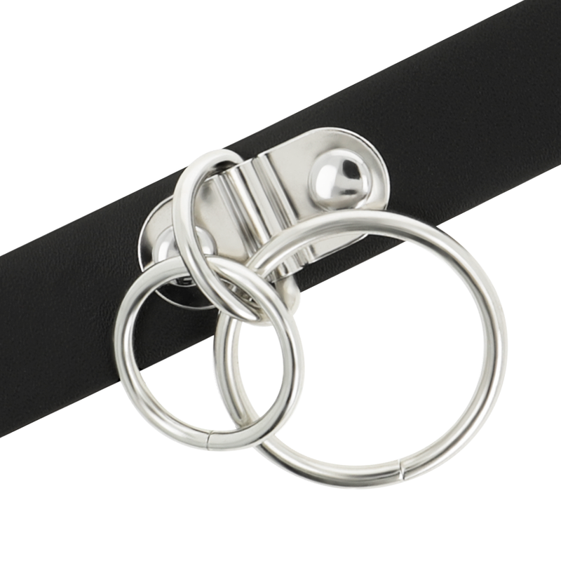 Accessorio sexy girocollo in pelle vegana con doppio anello di Coquette Chic Desire, immagine 4