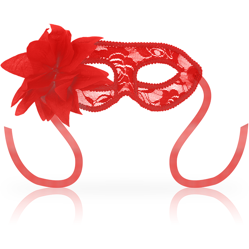Maschere maschere con pizzo e fiore rosso di Ohmama