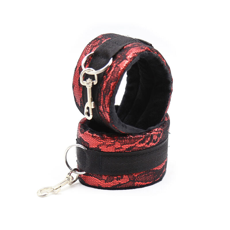Manette in velluto con nastro in nylon di Ohmama Fetish, immagine 5