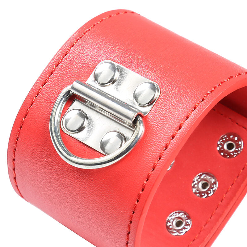 Manette rosse con chiusura a scatto di Ohmama Fetish, immagine 11
