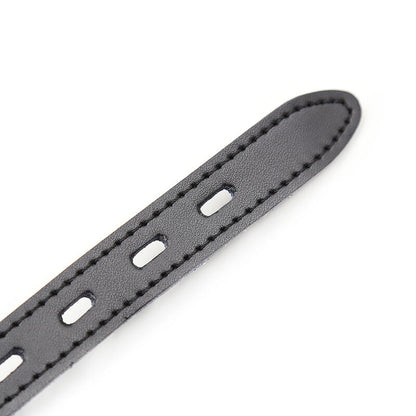 Bavaglio ball in silicone con cintura in pelle (lucchetto incluso) di Ohmama Fetish, immagine 7