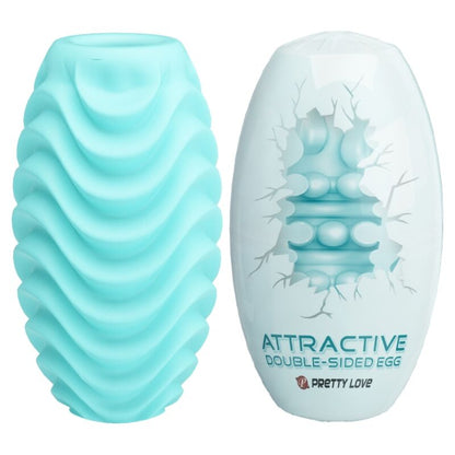 Uovo masturbatore a doppia faccia turchese di Pretty Love