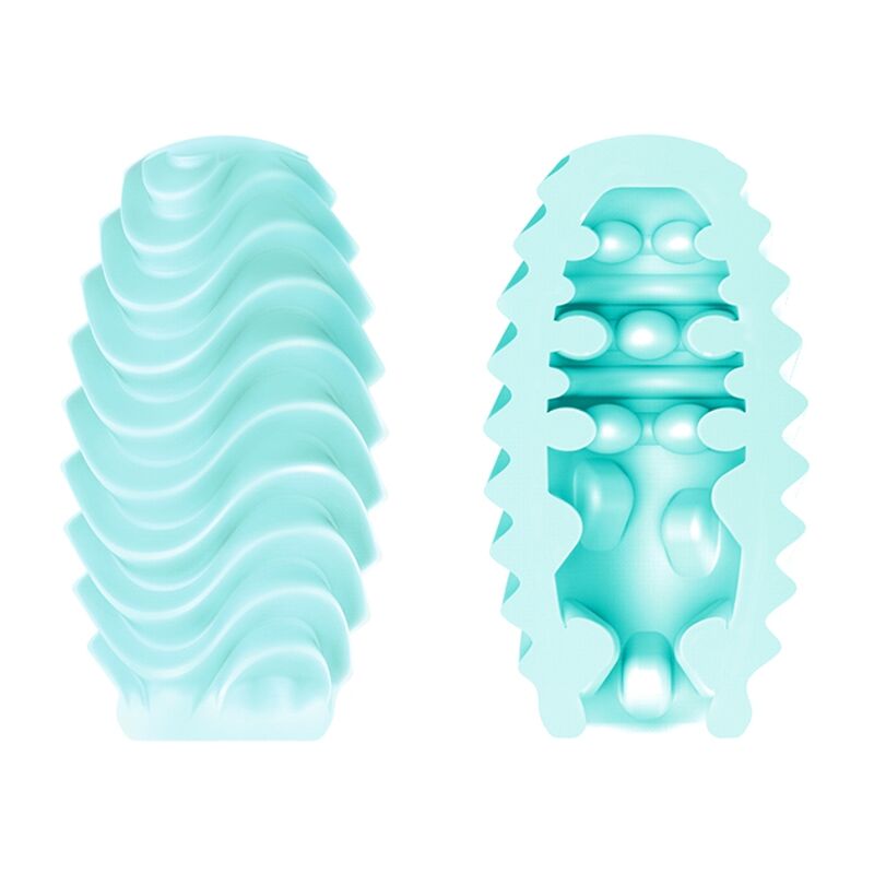 Uovo masturbatore a doppia faccia turchese di Pretty Love, immagine 2