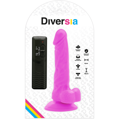 Dildo vibrante flessibile viola 18 cm Ø 4 cm di Diversia, immagine 6