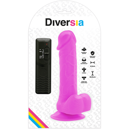 Dildo vibrante flessibile viola 20.5 cm Ø 4.2 cm di Diversia, immagine 7
