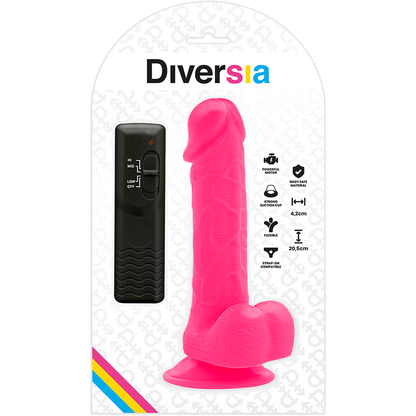 Dildo vibrante flessibile rosa 20.5 cm Ø 4.2 cm di Diversia, immagine 7
