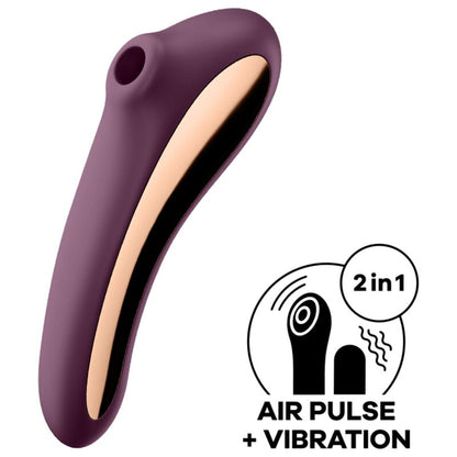 Vibratore dual kiss air pulse rosso vino di Satisfyer, immagine 2