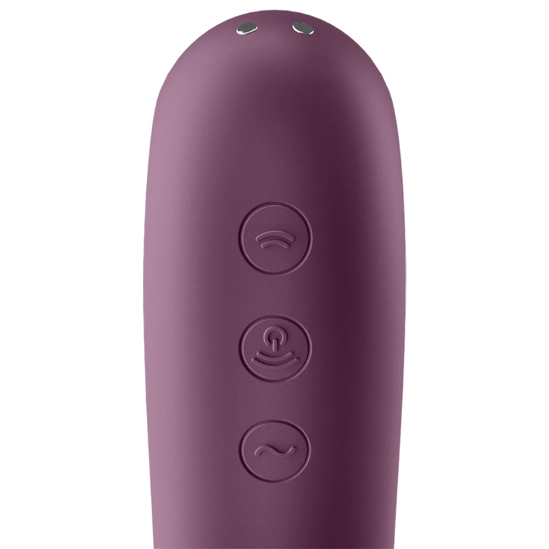 Vibratore dual kiss air pulse rosso vino di Satisfyer, immagine 3