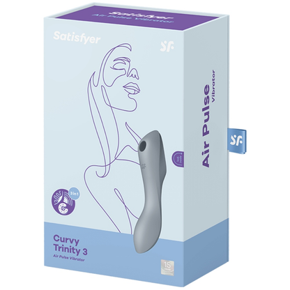 Vibratore curvy trinity 3 air pulse grigio di Satisfyer, immagine 3