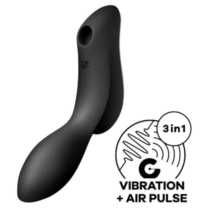 Vibratore curvy trinity 2 air pulse nero di Satisfyer