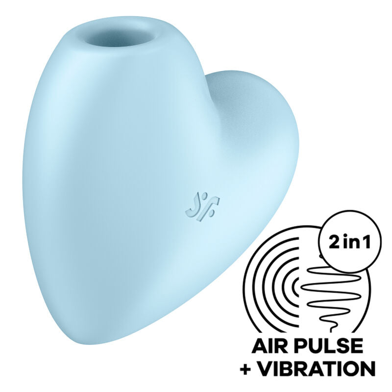 Stimolatore Cutie heart e vibratore a impulsi D'aria blu di Satisfyer