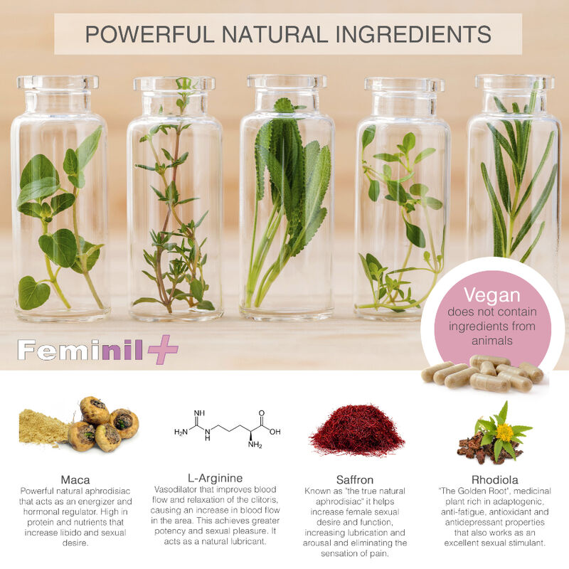 Feminil+ miglioramento della libido sessuale femminile - 30 capsule di 500 Cosmetics, immagine 2