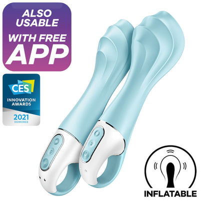 Vibratore air pump 5+ vibratore gonfiabile G-spot blu di Satisfyer, immagine 2
