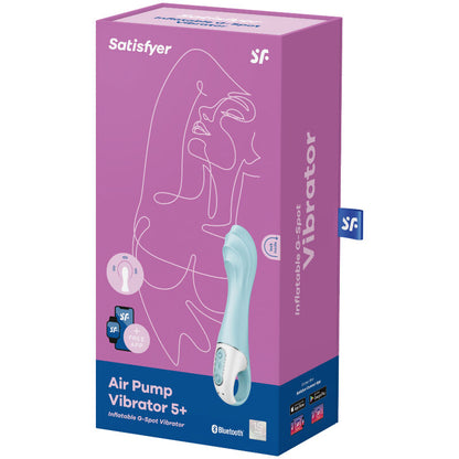 Vibratore air pump 5+ vibratore gonfiabile G-spot blu di Satisfyer, immagine 4