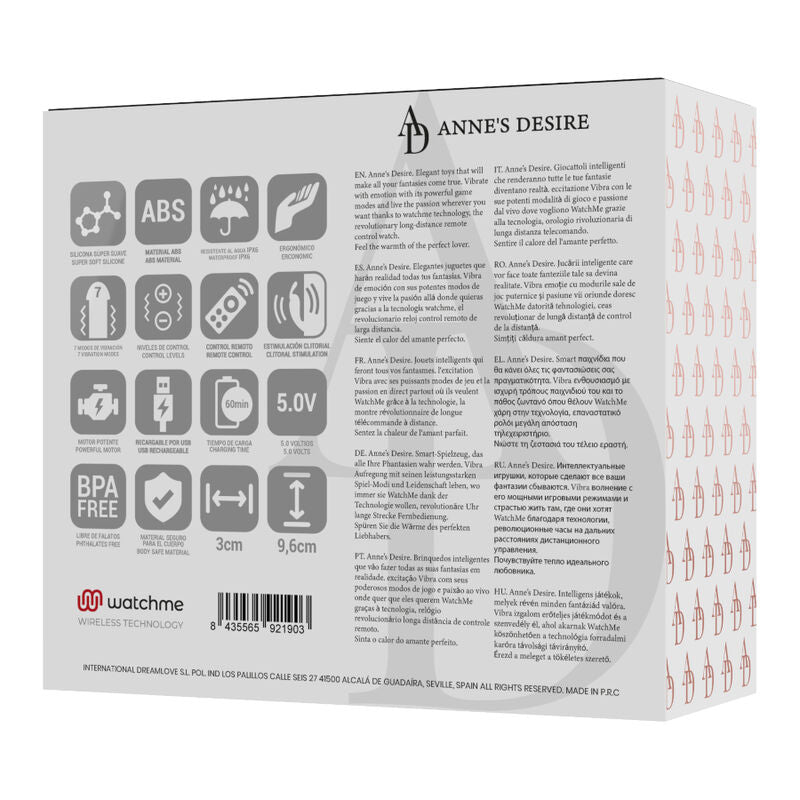 Ovetto vibrante panty pleasure Tecnolog a watchme nero di Anne's Desire, immagine 14