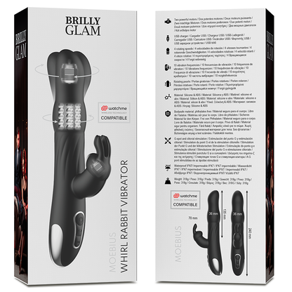 Vibratore rabbit Moebius e rotatore e telecomando watchme di Brilly Glam, immagine 7