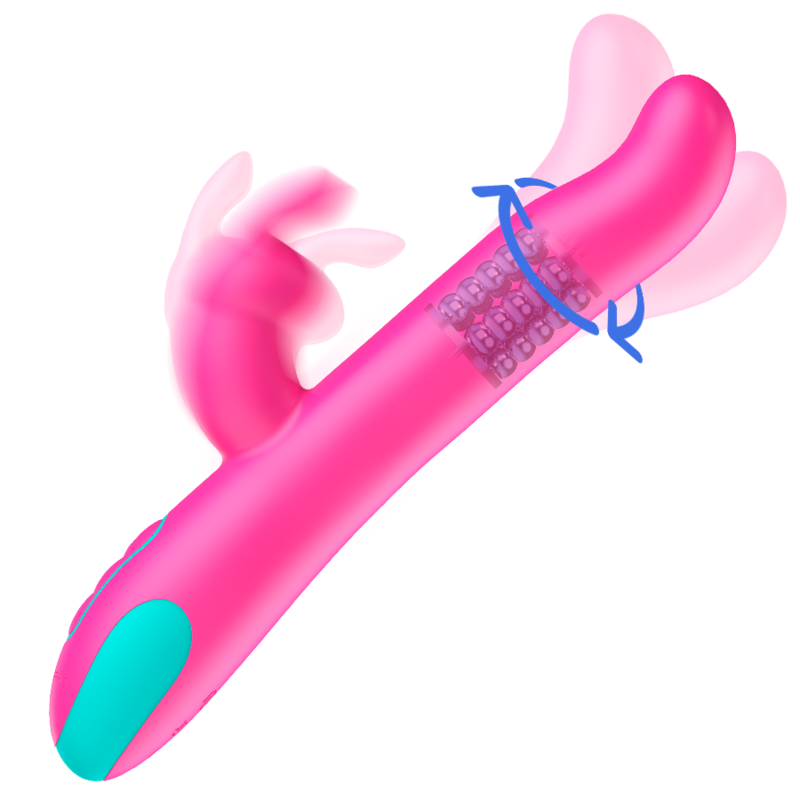 Vibratore rabbit Pluto e rotatore e telecomando watchme di Happy Loky, immagine 2
