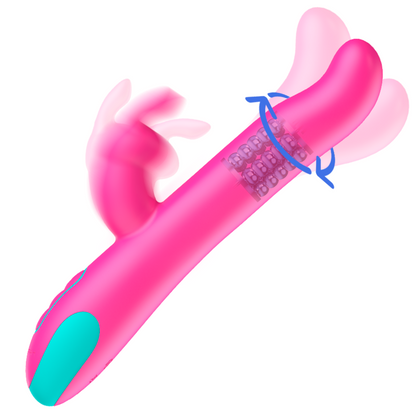 Vibratore rabbit Pluto e rotatore e telecomando watchme di Happy Loky, immagine 2