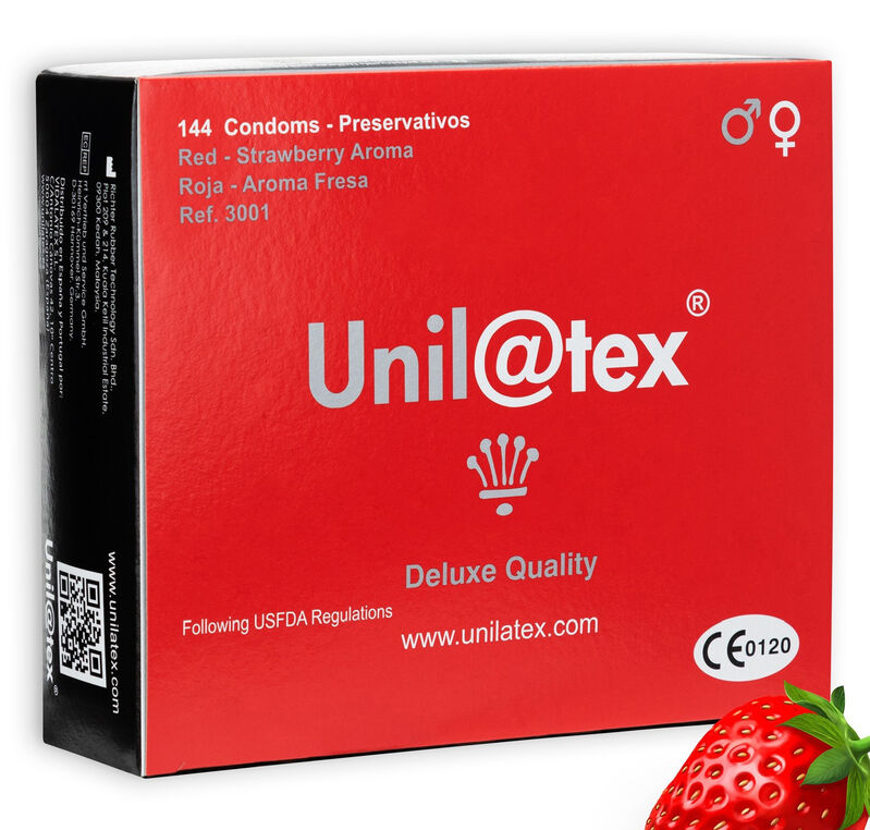 Preservativi conservanti Unilatex rosso / fragola 144 unità