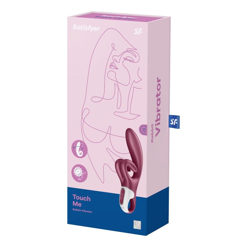 Vibratore rabbit vibrazione touch me rosso di Satisfyer, immagine 5