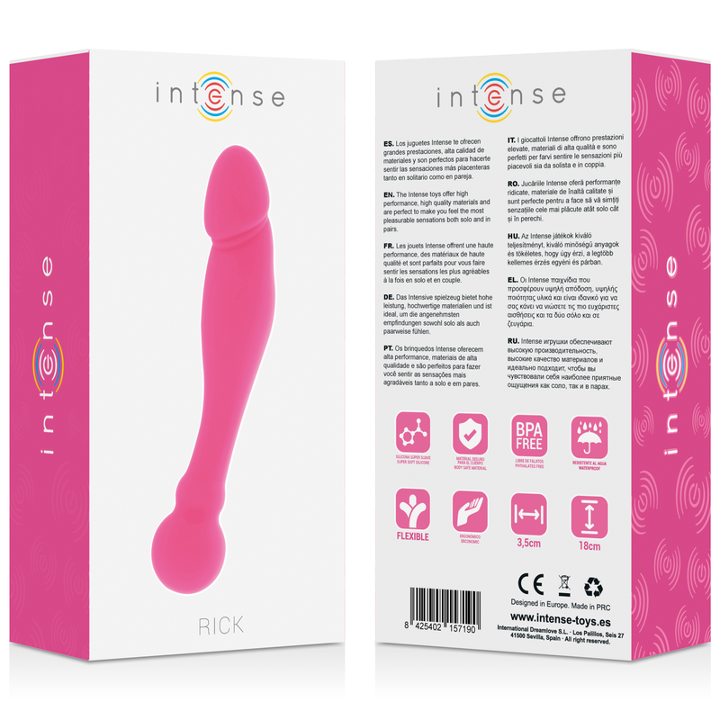 Sex toy silicone Rick dual rosa di Intense, immagine 6