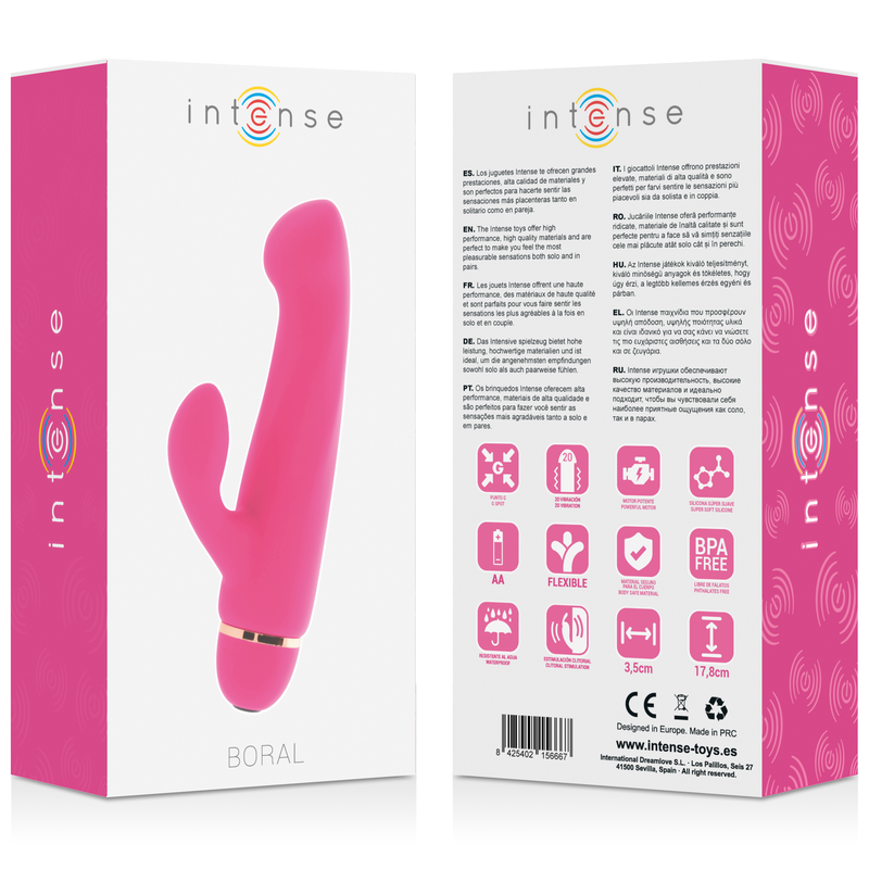 Sex toy Boral 20 velocità silicone rosa di Intense, immagine 5