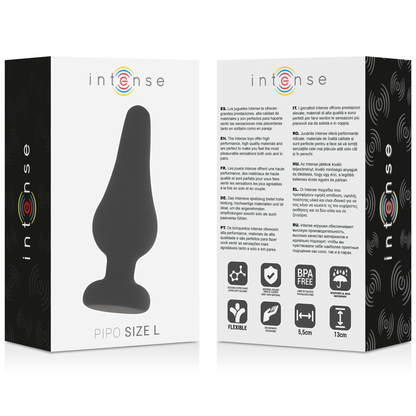 Plug anale Pipo L silicone nero 13 cm di Intense, immagine 4