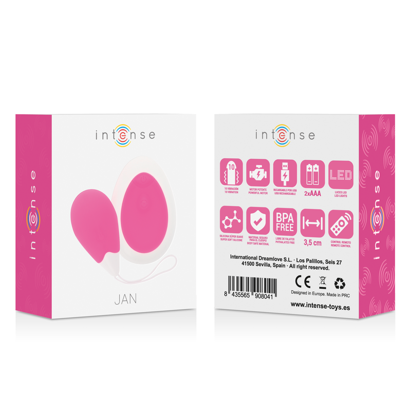 Vibratore Telecomando Jan egg rosa di Intense, immagine 8