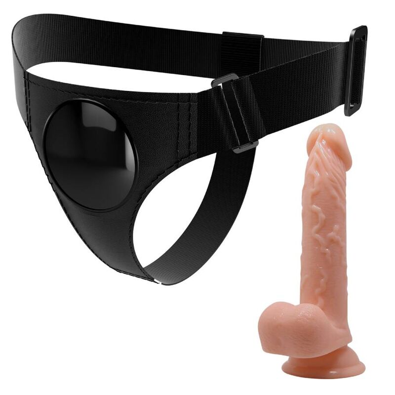 Imbragatura slip universale con dildo Kevin 19 cm naturale di Pretty Love, immagine 4