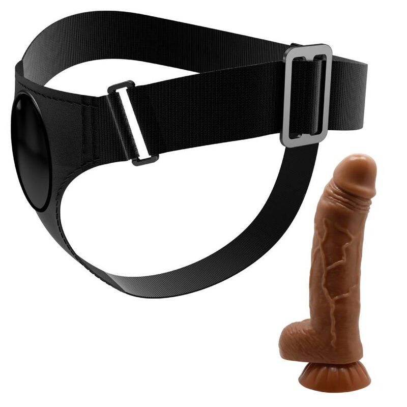 Imbragatura slip universale imbragatura con dildo Micheal 20 cm nero di Pretty Love, immagine 5