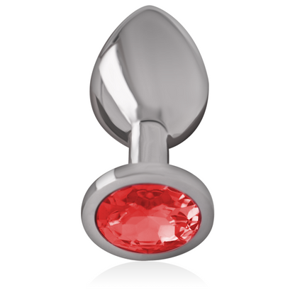 Plug anale in metallo alluminio con cristallo rosso misura S di Intense, immagine 2