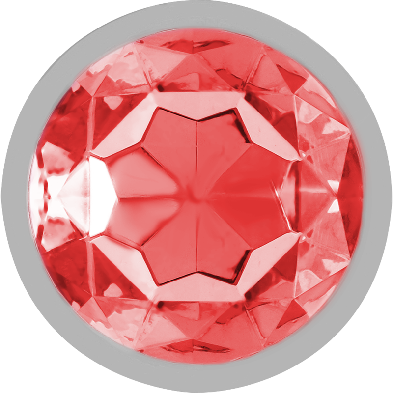 Plug anale in metallo alluminio con cristallo rosso misura S di Intense, immagine 3
