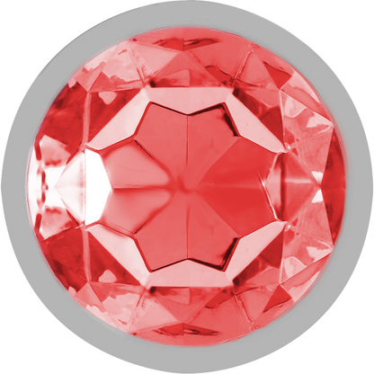 Plug anale in metallo alluminio con cristallo rosso misura L di Intense, immagine 3