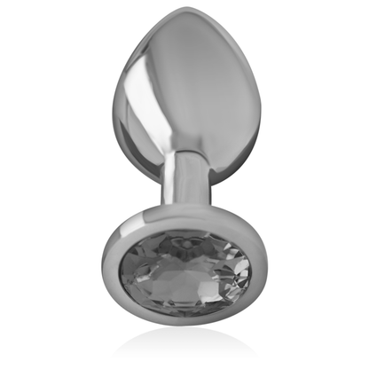 Plug anale in metallo alluminio con cristallo nero taglia S di Intense, immagine 2