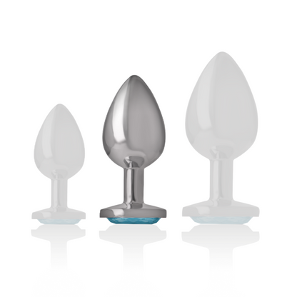 Plug anale in metallo alluminio con vetro blu taglia M di Intense, immagine 5