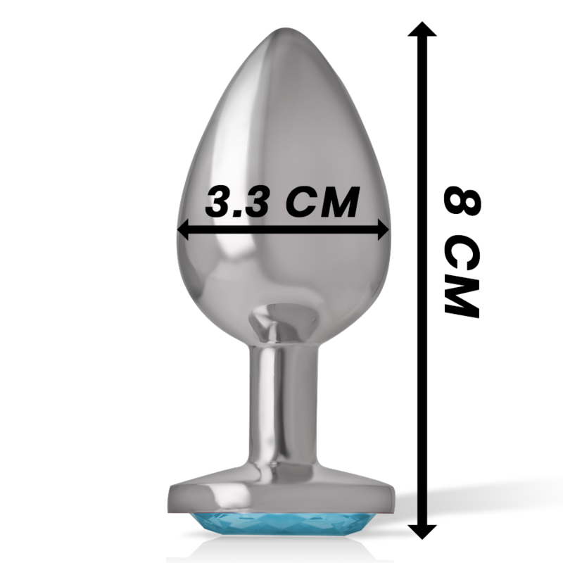 Plug anale in metallo alluminio con vetro blu taglia M di Intense, immagine 4