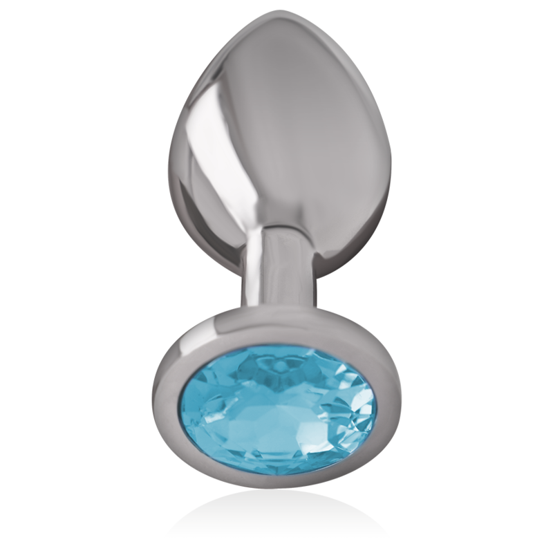Plug anale in metallo alluminio con vetro blu taglia M di Intense, immagine 2