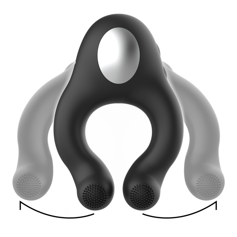 Anello vibratore in silicone 3 motori ricaricabile nero di Black&silver, immagine 4