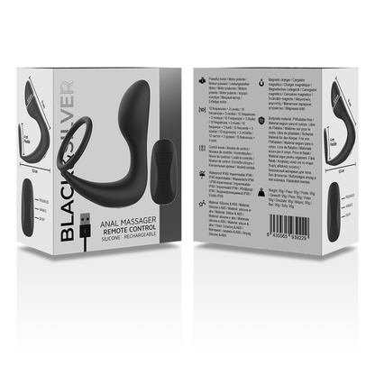 Massaggiatore anale con telecomando ricaricabile in silicone nero di Black&silver, immagine 7