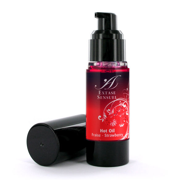 Olio calore stimolante alla fragola 30 ml di Extase Sensual, immagine 3