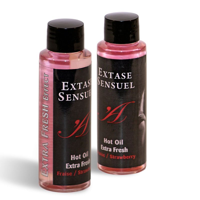 Olio da massaggio con effetto fragola extra fresco 100 ml di Extase Sensual