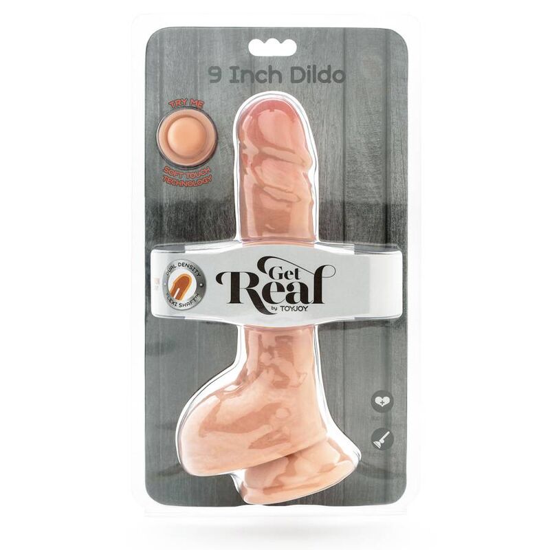 Dildo a doppia Densit 25,5 cm palle di pelle di Get Real, immagine 3