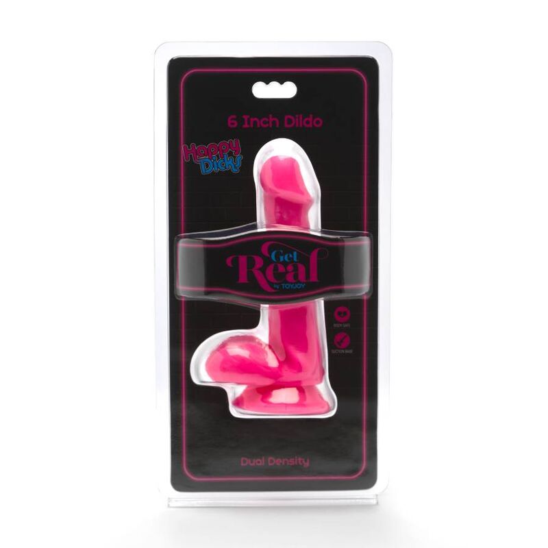 Dildo Happy dicks 12 cm sfere rosa di Get Real, immagine 2