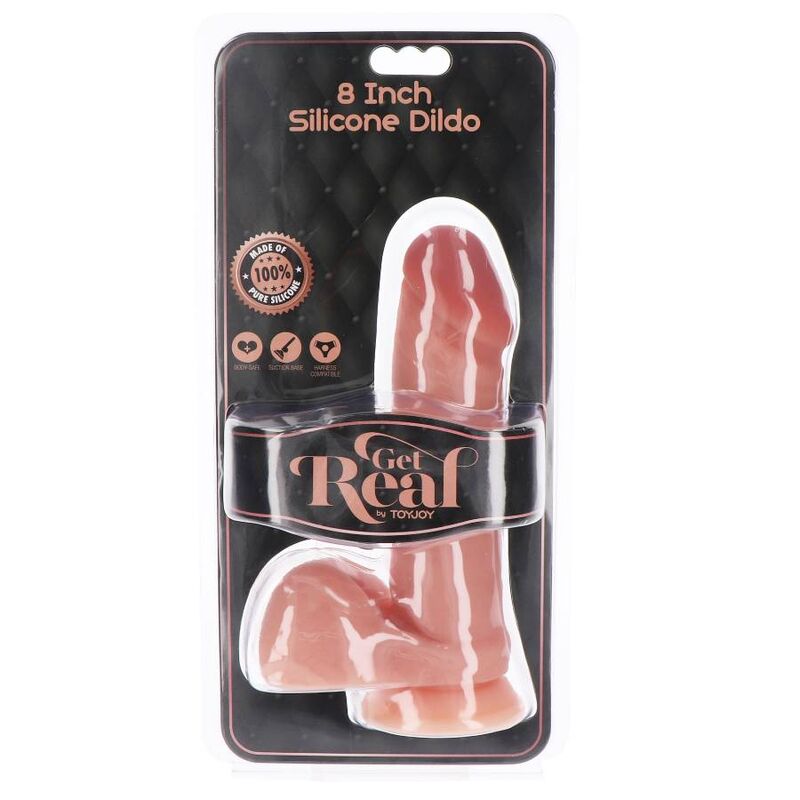 Dildo in silicone 20,5 cm con palle in pelle di Get Real, immagine 4