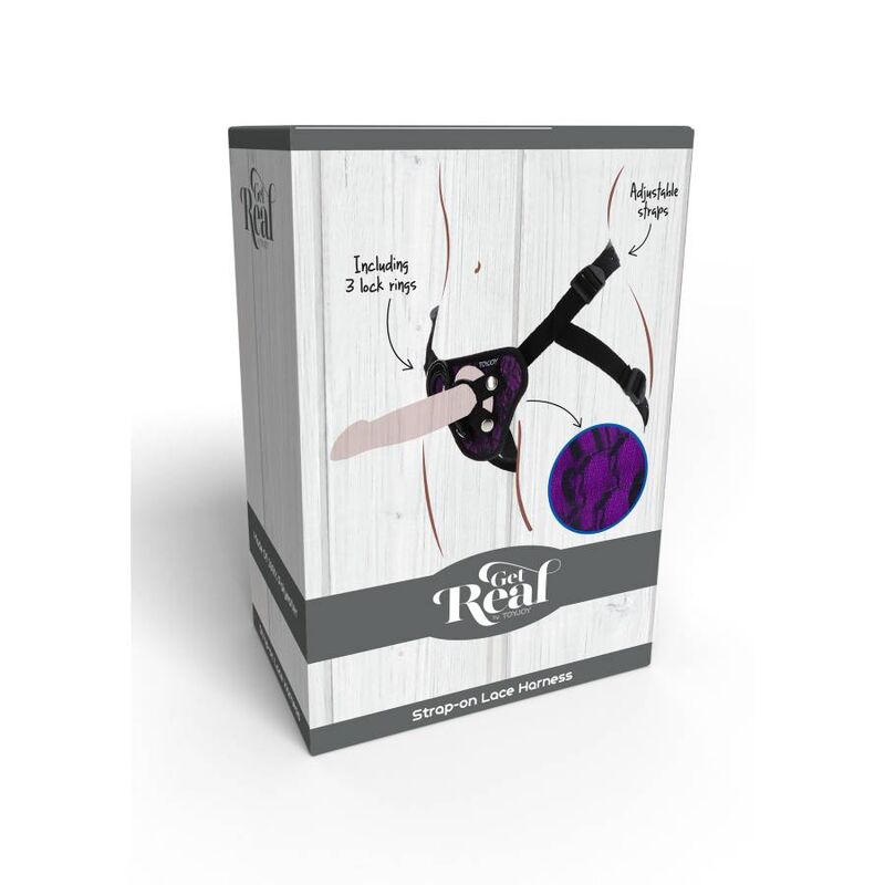 Imbragatura in pizzo con cinturino viola di Get Real, immagine 9