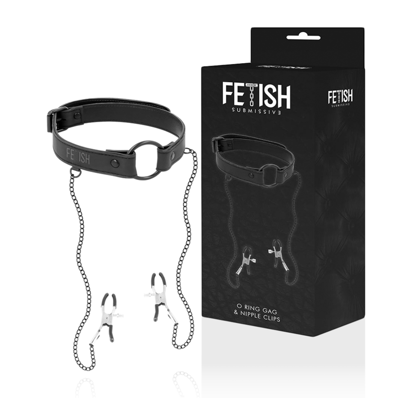 Anello gag con morsetti per capezzoli di Fetish Submissive, immagine 2